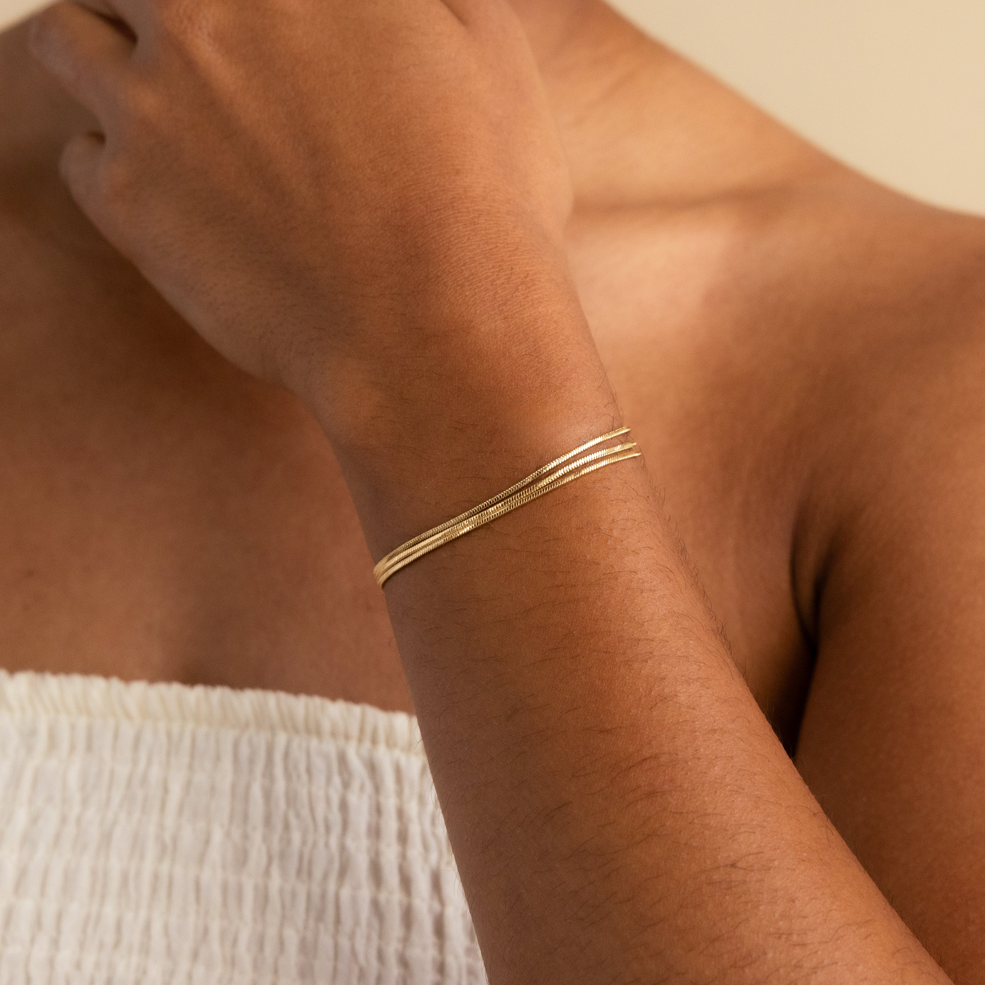 Bold Triple Snake Chain Bracelet | Mom Gifts | Caitlyn Minimalist | Caitlyn Minimalist