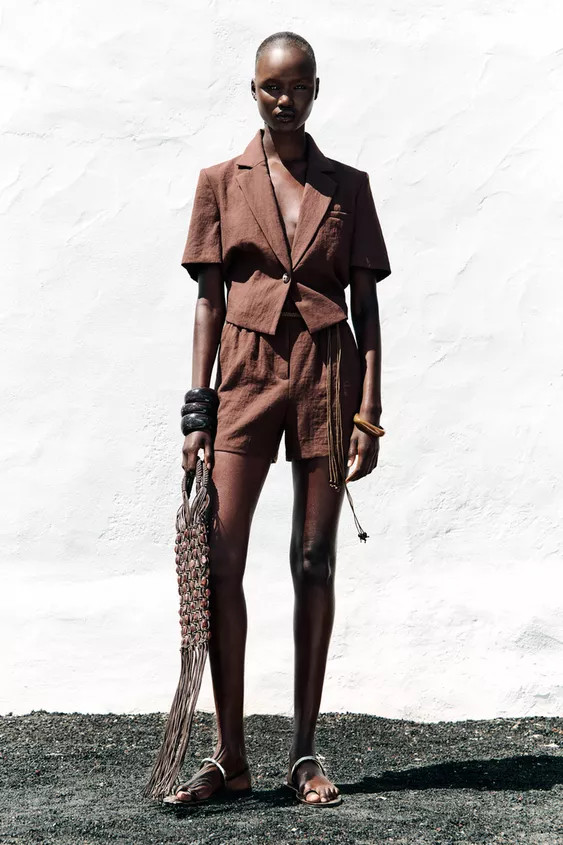 CROPPED SHORT SLEEVE BLAZER | Zara US