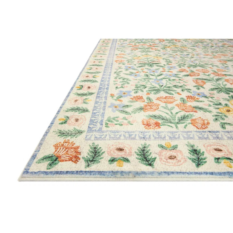Rifle Paper Co. x Loloi Eden Mughal Garden Cream Rug feat CloudPile | Wayfair North America