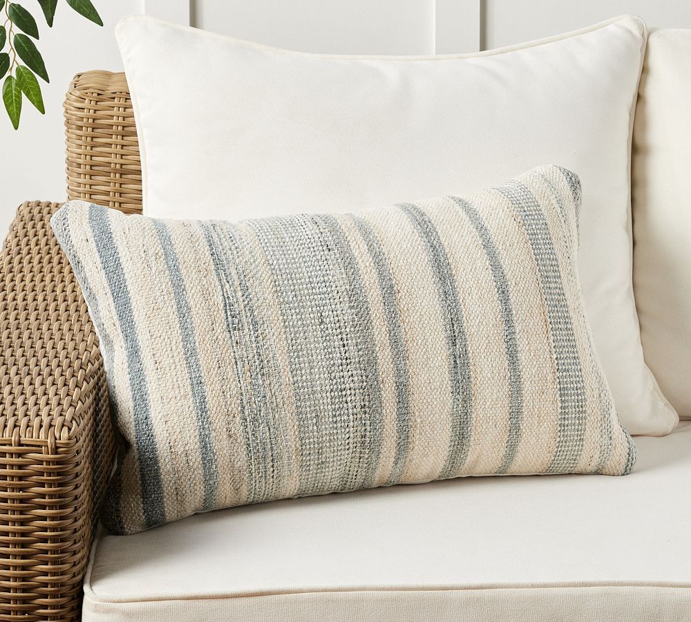 Dawn Striped Outdoor Pillow | Pottery Barn (US)
