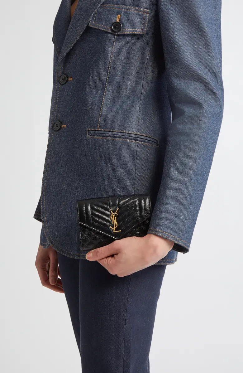 Saint Laurent Cassandre Quilted Leather Envelope Wallet | Nordstrom | Nordstrom