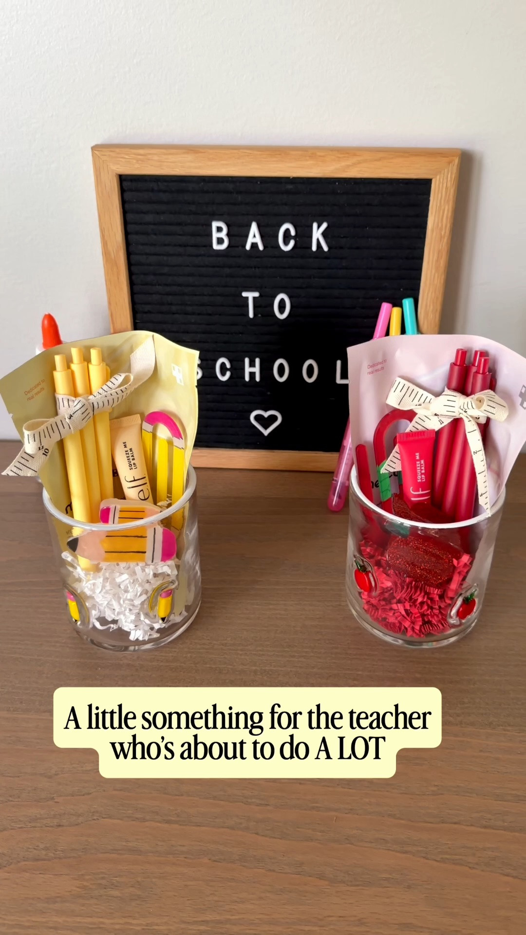 ✨A LITTLE GIFT FOR SOMEONE WHO IS ABOUT TO DO A LOT 🍎✏️

These are the gifts I’m giving to my kids’ teacher this year! Gifting is definitely in no way a requirement, but I have a lot of teachers in my life and I know how much they do throughout the year to keep my kids loved and cared for, not to mention teaching them academics and beyond. This is just a little way for me to show them some love back. 

I am a sucker for a theme and icon glasses so to me this was just the perfect little thing! Filled it with some goodies they can use in/out of school! Not pictured here but I plan to add a gift card as well!
.
.
.
.
.
#backtoschool #teacherappreciation #backtoschoolgift #teachergift #teachergiftideas

#LTKmomlife