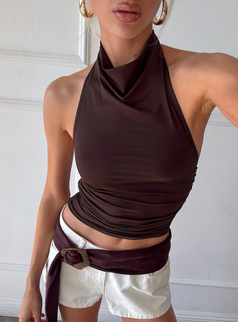 Giggle Top Chocolate | Princess Polly US