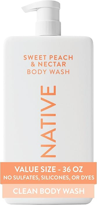 Native Body Wash for Women & Men, Sweet Peach & Nectar, 36 oz Pump Bottle, Sulfate-Free & Gentle | Amazon (US)