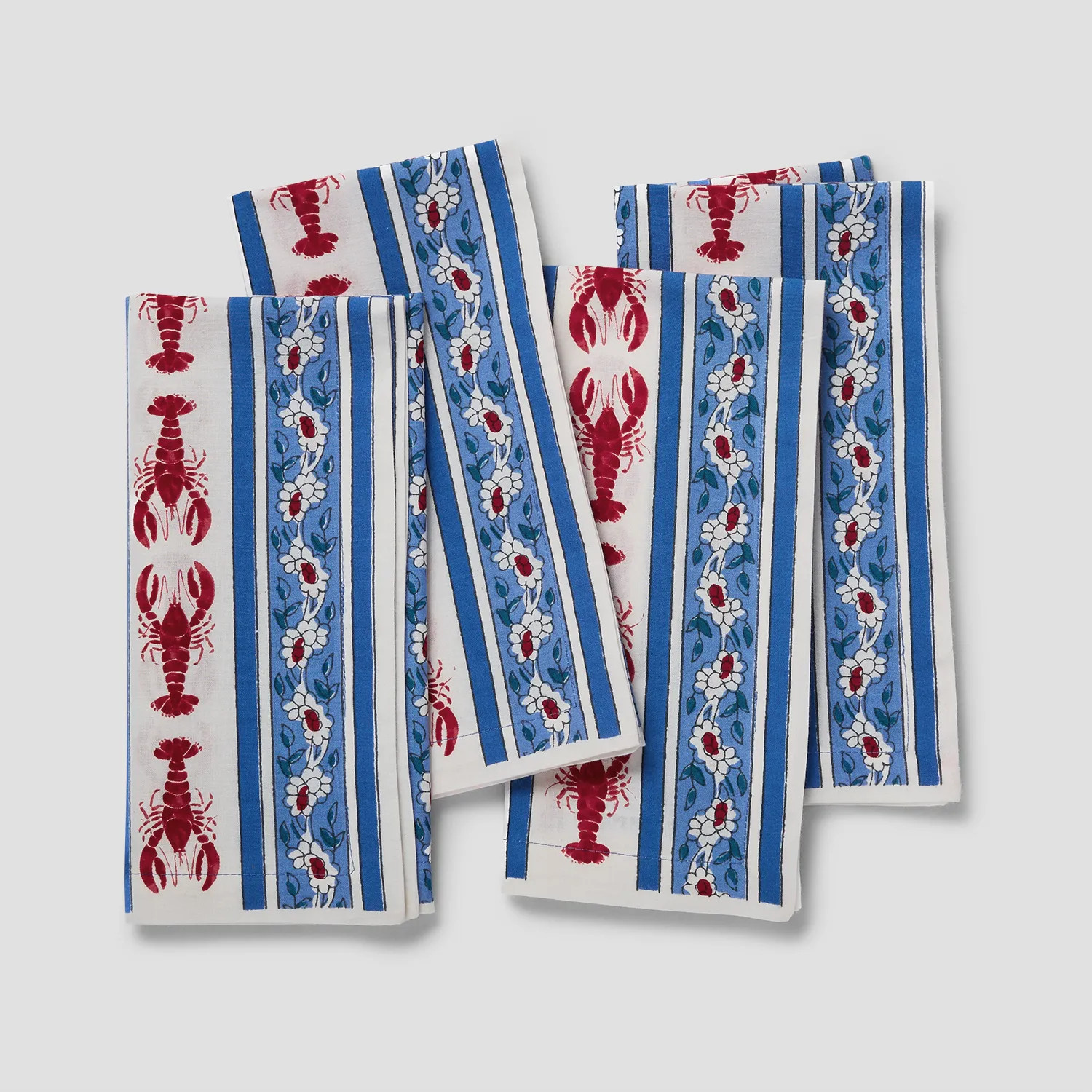 Sur La Table Seaside Block Print Napkins, Set of 4 | Sur La Table