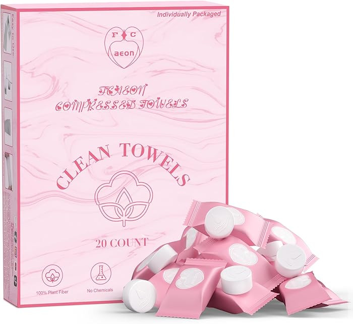 Compressed Towel Tablets 100 Count Disposable Face Towel Individually Wrapped 9×7.5 Inch Portabl... | Amazon (US)