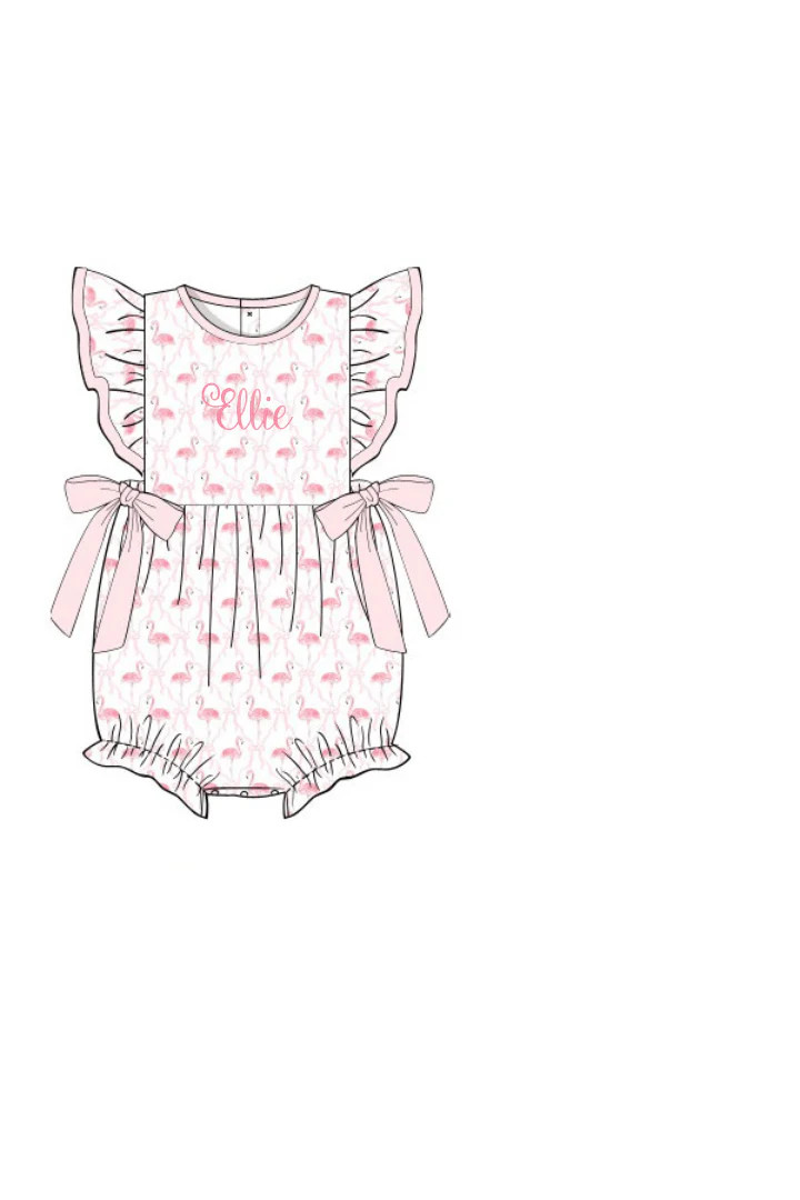 Pre-Order Fancy Flamingo Ruffle Bubble | The Smocked Flamingo