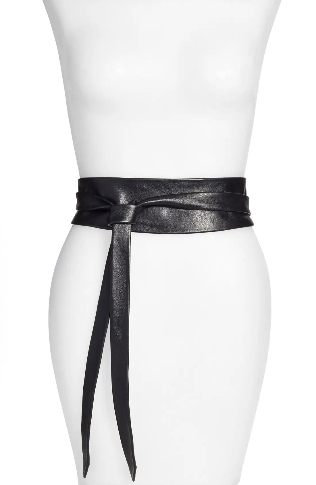 Women's Ada Handmade Leather Wrap Belt, Size One Size - Black | Nordstrom