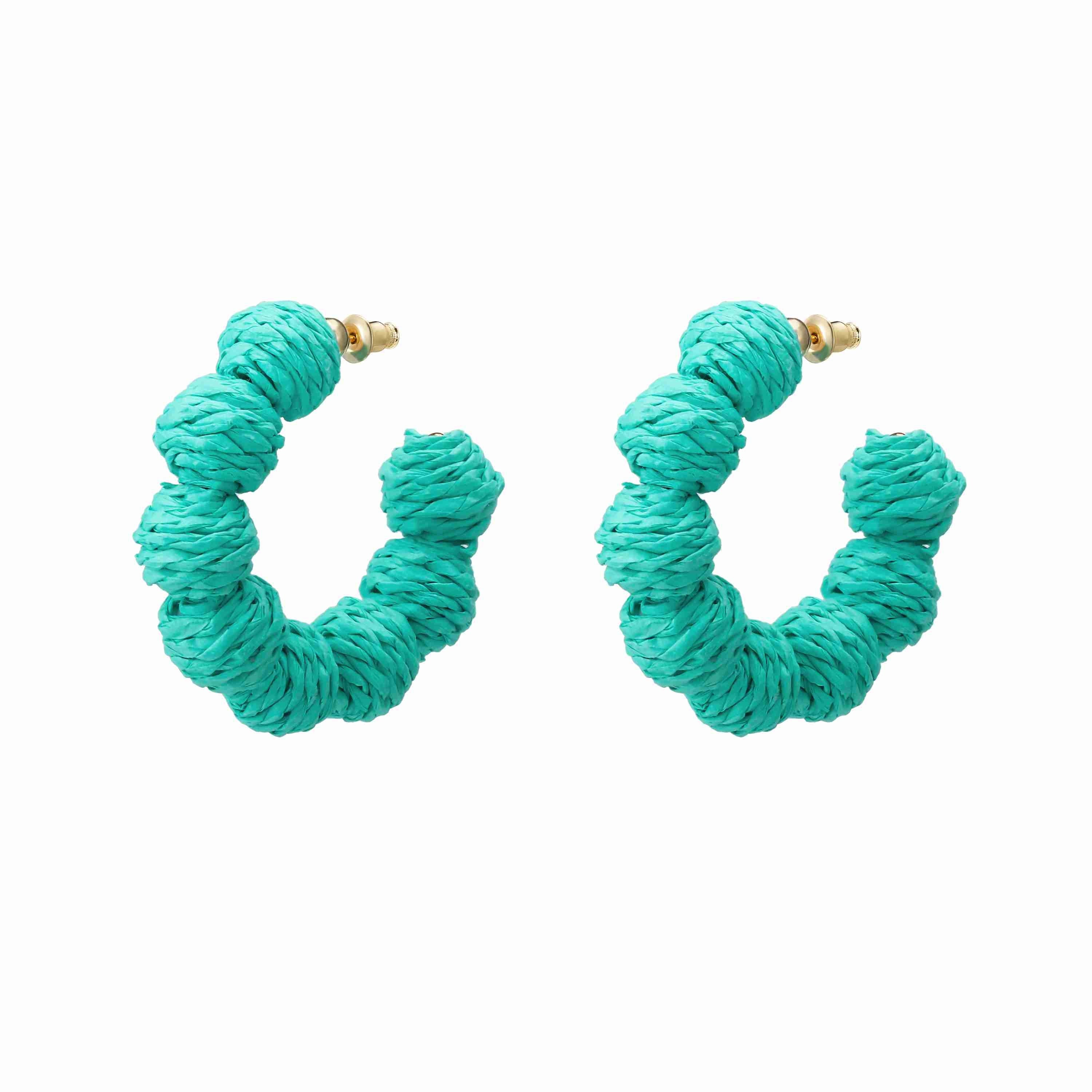 Turquoises Rattan Hoops | Victoria Emerson