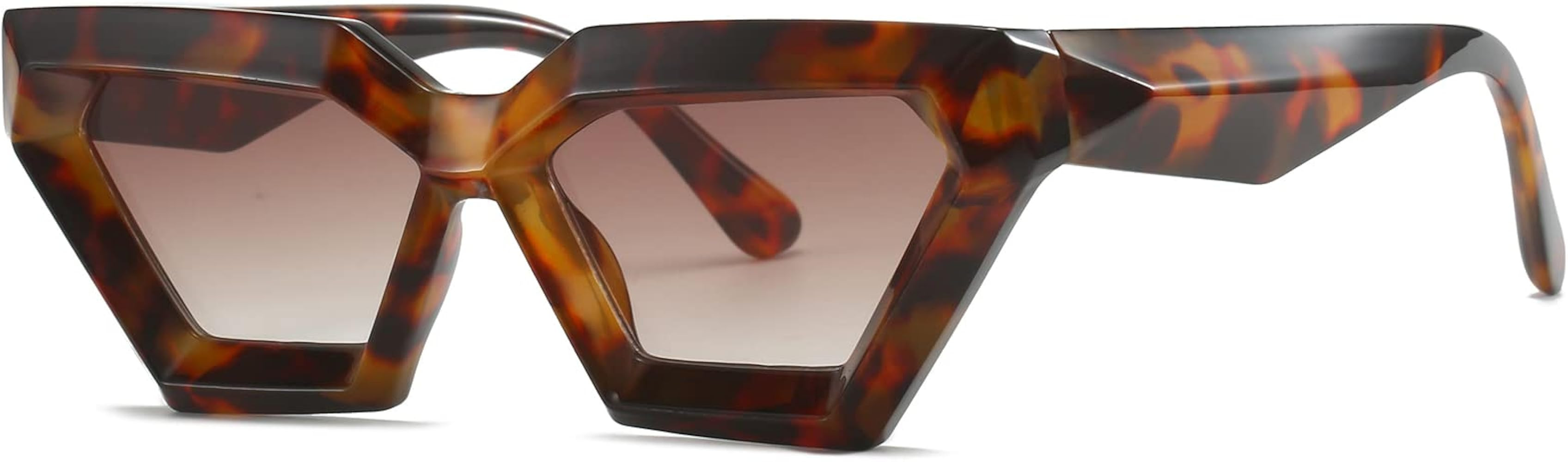 Breaksun Thick Frame Cat Eye Sunglasses for Women Vintage Trendy Cateye Sun Glasses Retro Style Shad | Amazon (US)