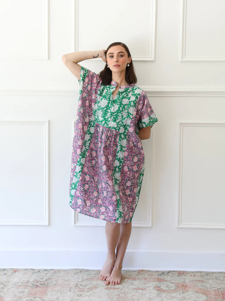 Shop Mille - Playa Caftan in Purple Rose Patchwork | Mille