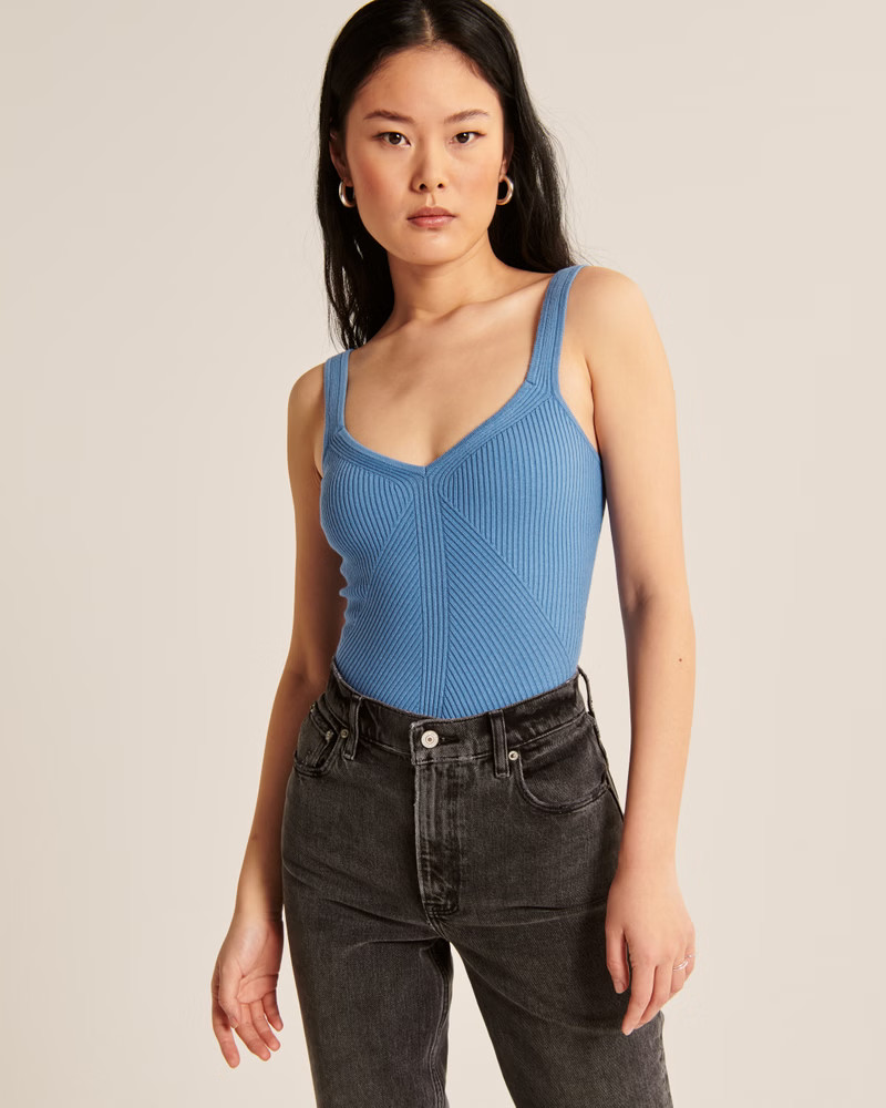 Women's Elevated Knit V-Neck Bodysuit | Women's | Abercrombie.com | Abercrombie & Fitch (US)