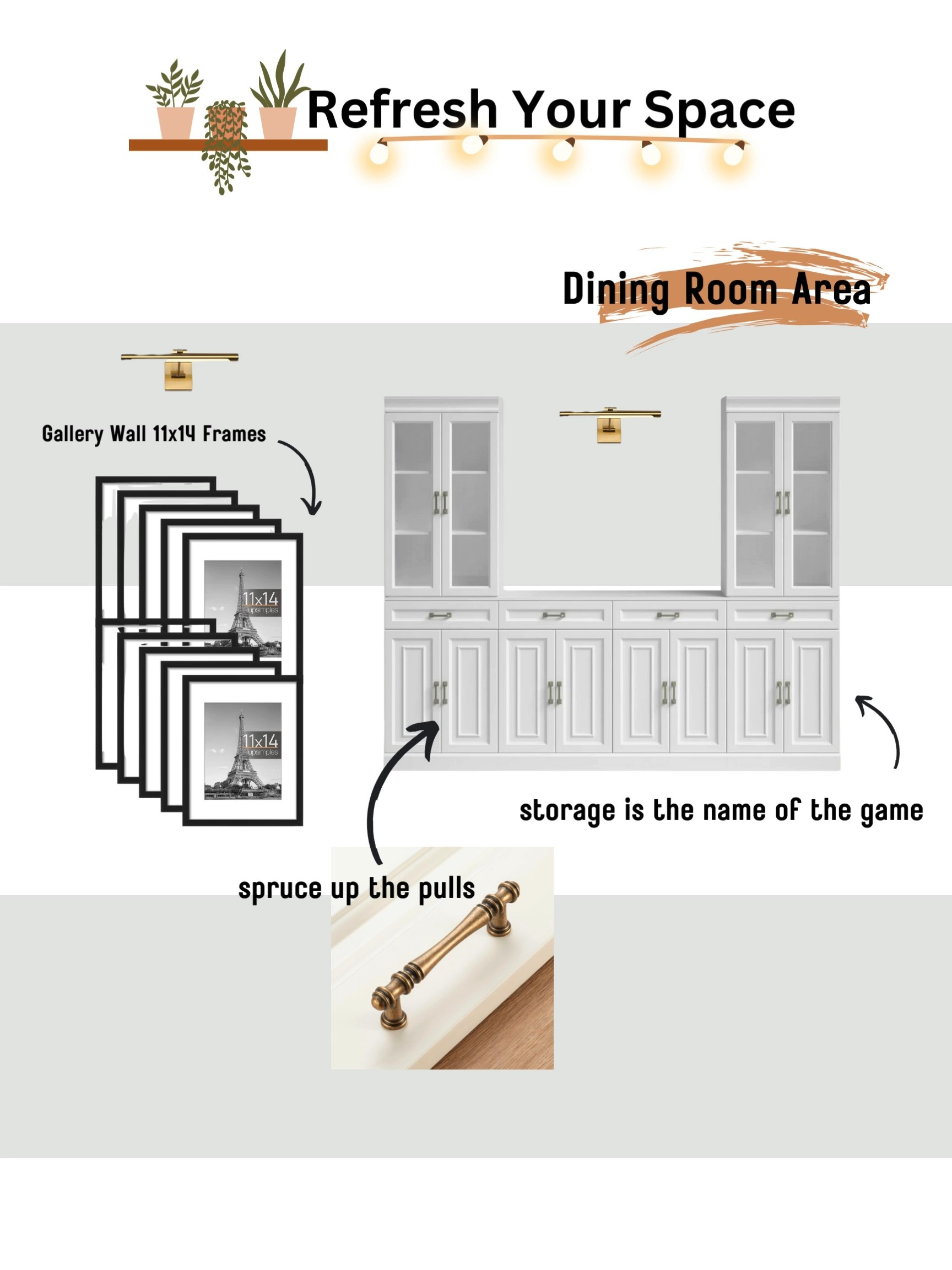 Dining Room Tidy with additional items for the space

