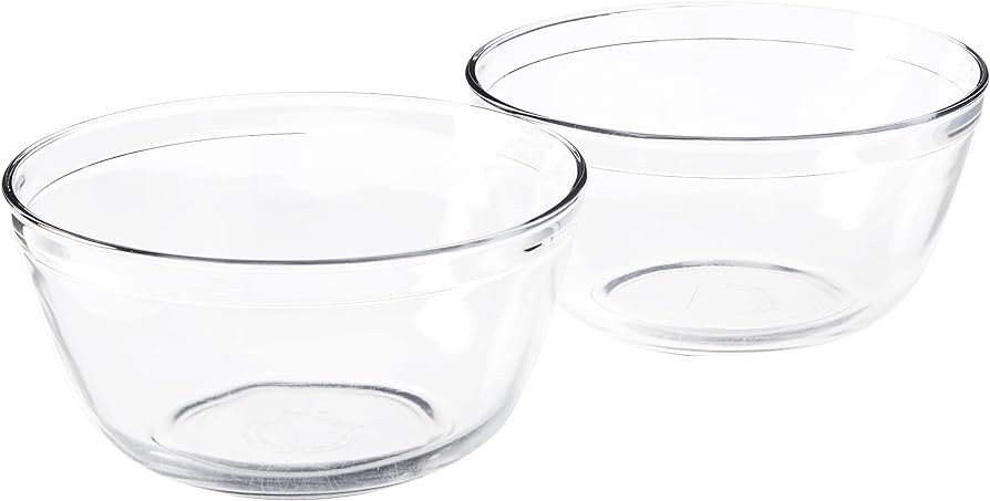 Anchor Hocking 4-Quart Glass Mixing Bowl, Set of 2, Clear | Amazon (US)