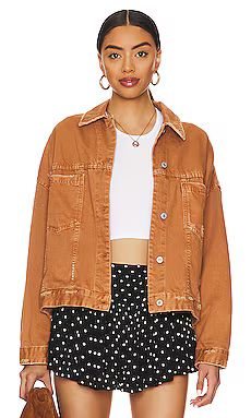 Free People Opal Swing Denim Jacket in Golden Nugget from Revolve.com | Revolve Clothing (Global)