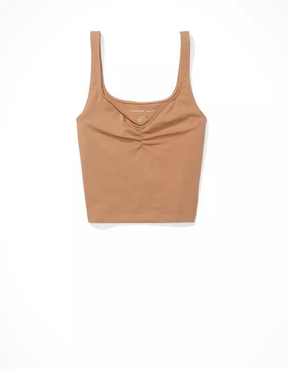 AE Cropped Cinch-Front Tank Top | American Eagle Outfitters (US & CA)