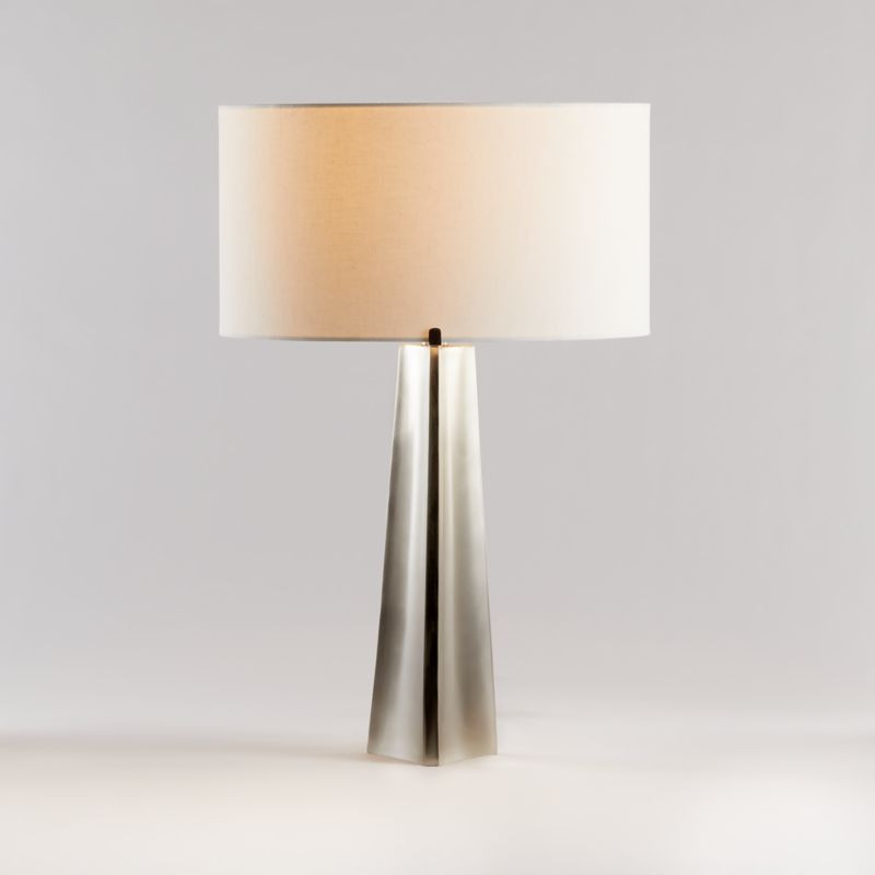 Isla Pewter Triangle Table Lamp 24" + Reviews | Crate & Barrel | Crate & Barrel