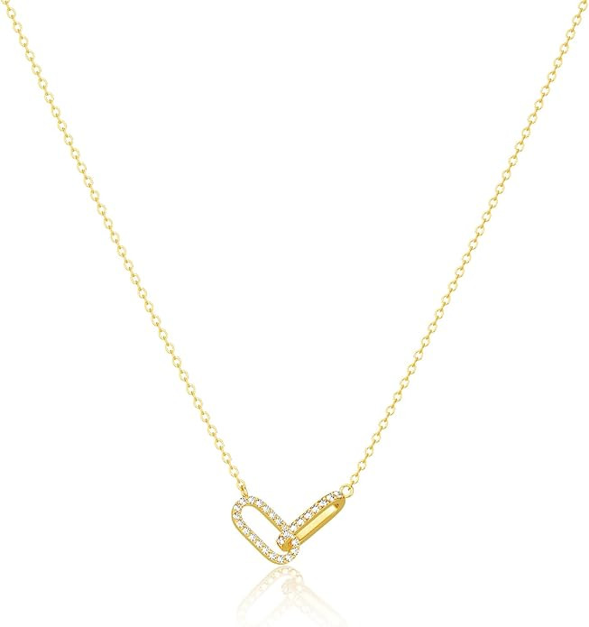 Freekiss Gold Pendant Necklace for Women, Dainty Diamond Necklaces for Women Simple 14K Gold Plat... | Amazon (US)