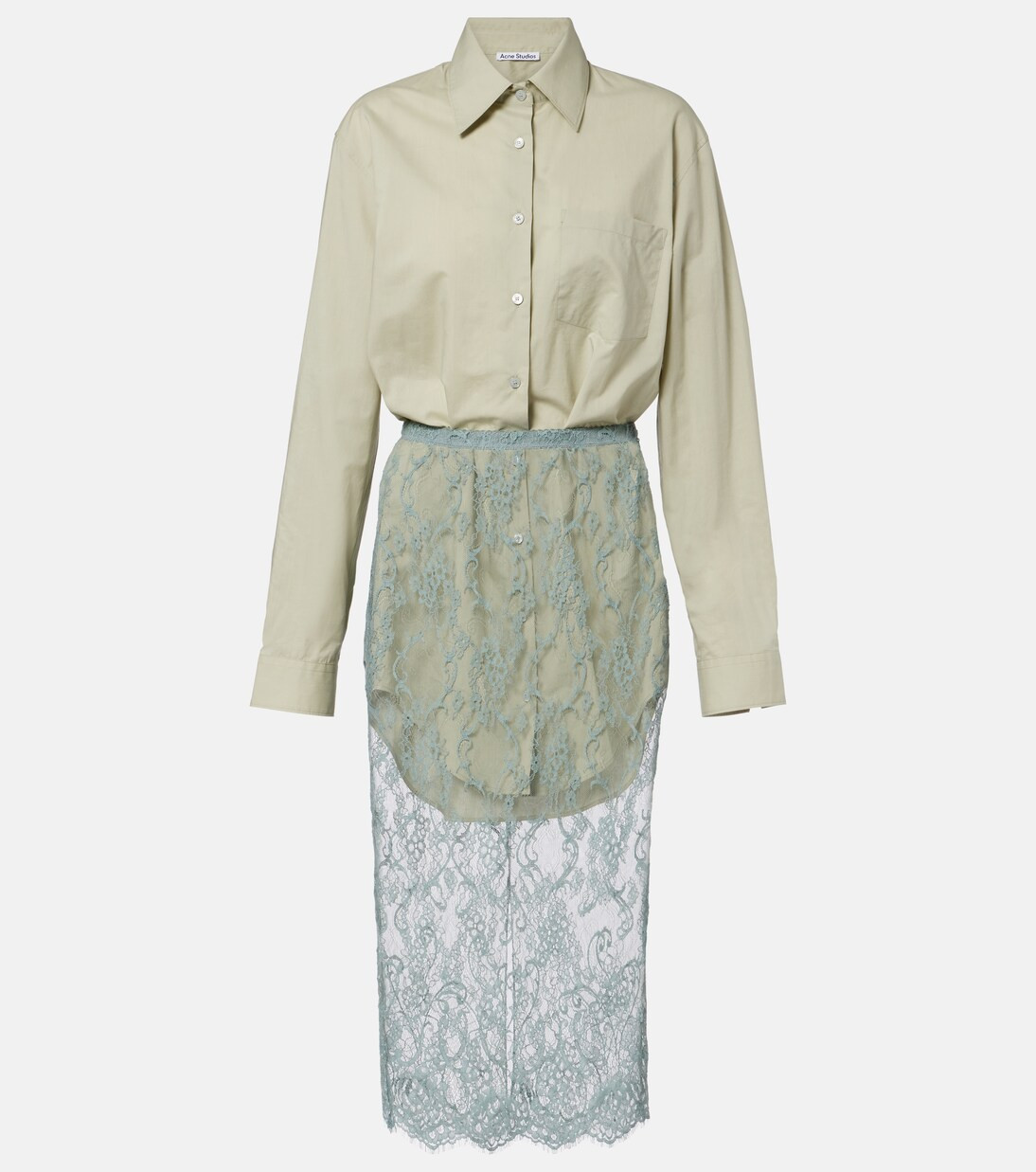 Lace-trimmed shirt dress | Mytheresa (US/CA)