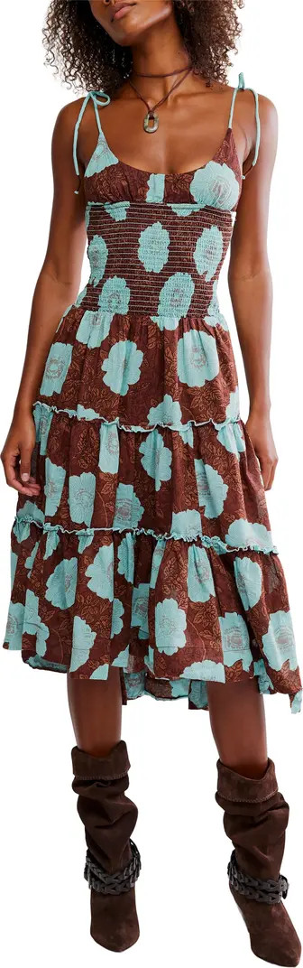 Adriel Tie Strap Tiered Midi Dress | Nordstrom