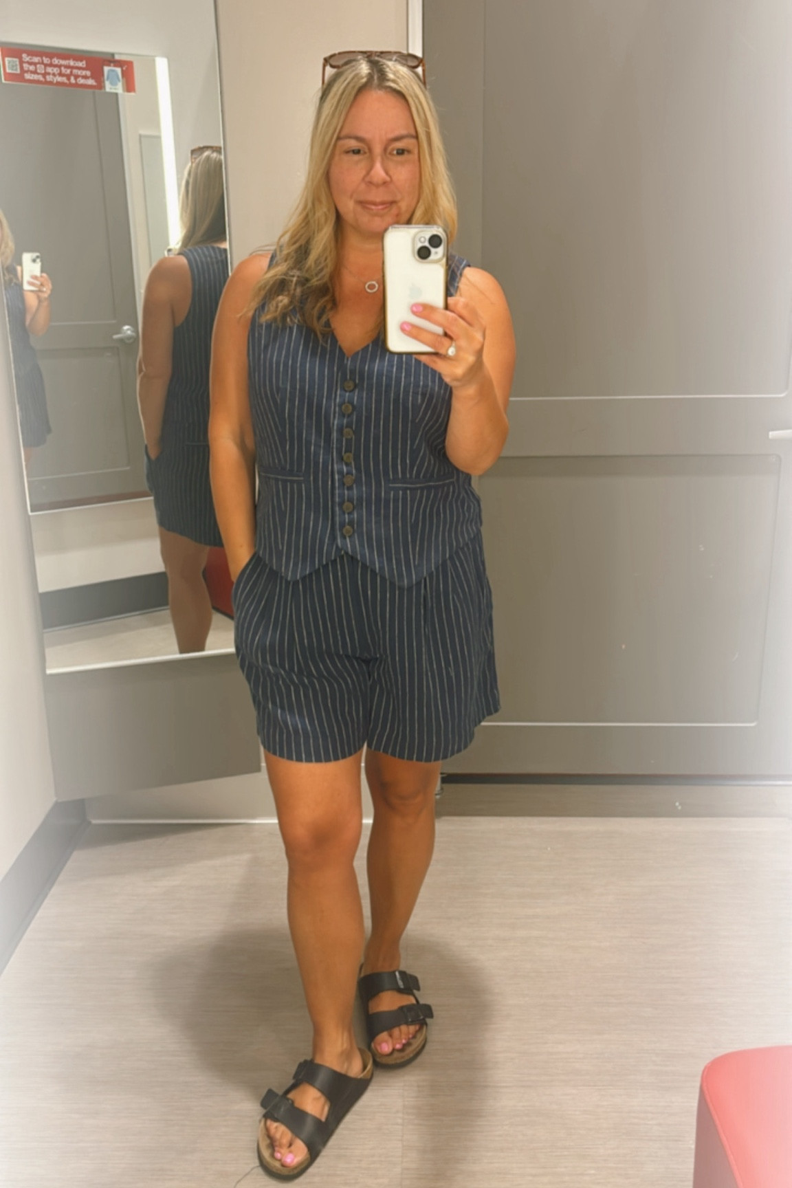 Cute fun summer outfit. I’m wearing g a large in the vest but would size down and a size 10 in the pleated shorts










Target outfit, 4th of July outfit, work outfit 

#LTKWorkwear #LTKOver40 #LTKSummerSales
