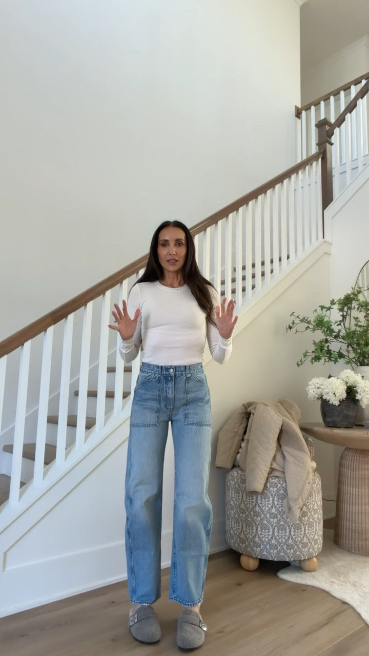 Madewell ballon jeans , Skims ribbed tee, Tory Burch mules and Zella jacket.
Sizes 25, xs and s in jacket.

casual outfit, madewell jeans outfit, everyday outfit, annabrstyle.

#LTKOver40 #LTKootd