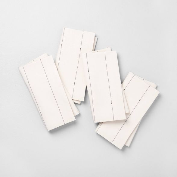 4pk Stripe Napkin Set Sour Cream/Railroad Gray - Hearth & Hand™ with Magnolia | Target