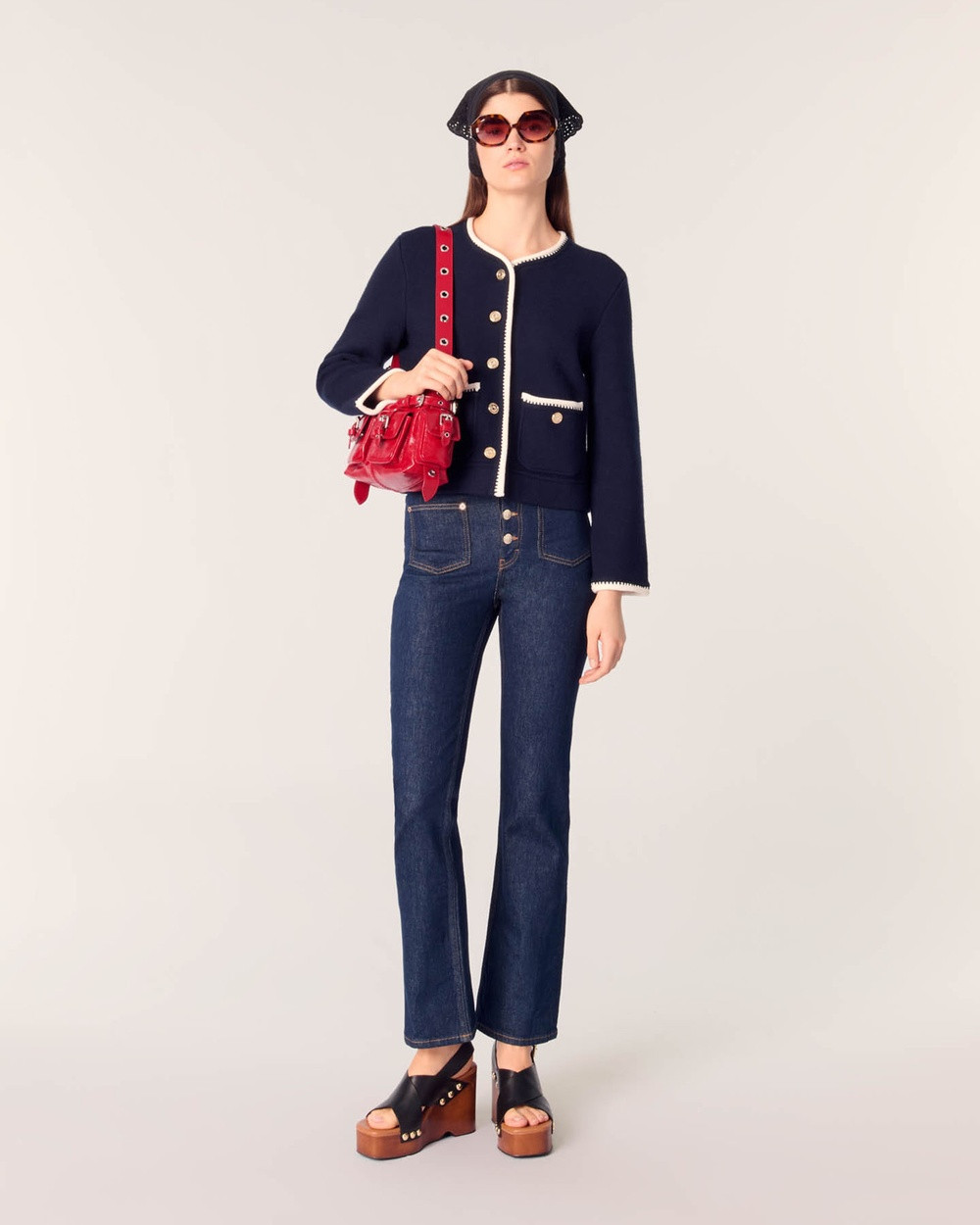 Maje - Mopeline Cardigan - Jumpers & Cardigans (NAVY) Mopeline Cardigan | THE ICONIC (AU & NZ)