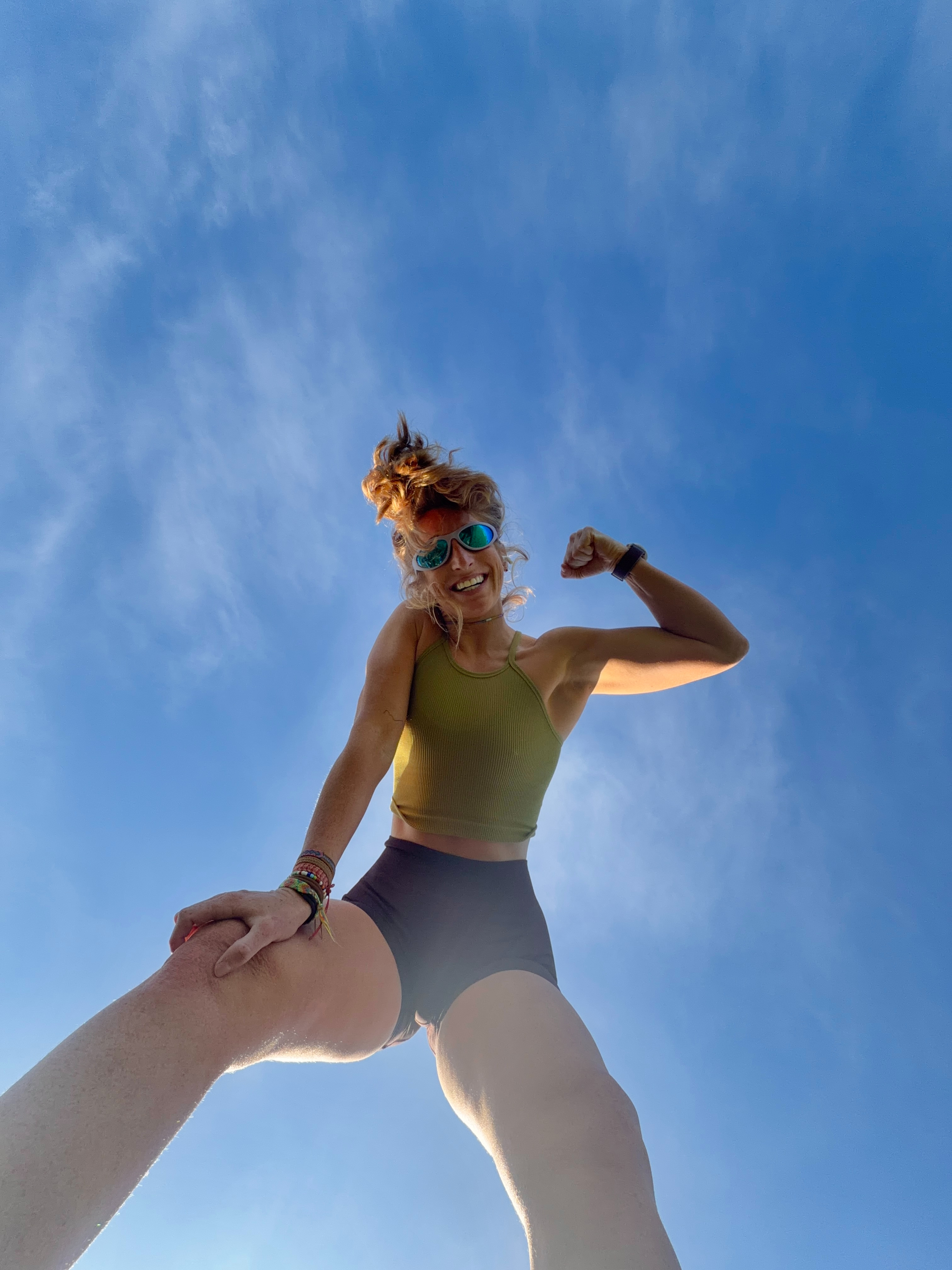 Strong girl energy 💪🏼☀️ Olive green + chocolate brown might be my new favorite workout combo. A fitted cropped tank, high-waisted shorts, sporty sunnies + a watch and you’re ready to get outside and MOVE. 

 #LTKdayinmylife #LTKselfcare #LTKActive