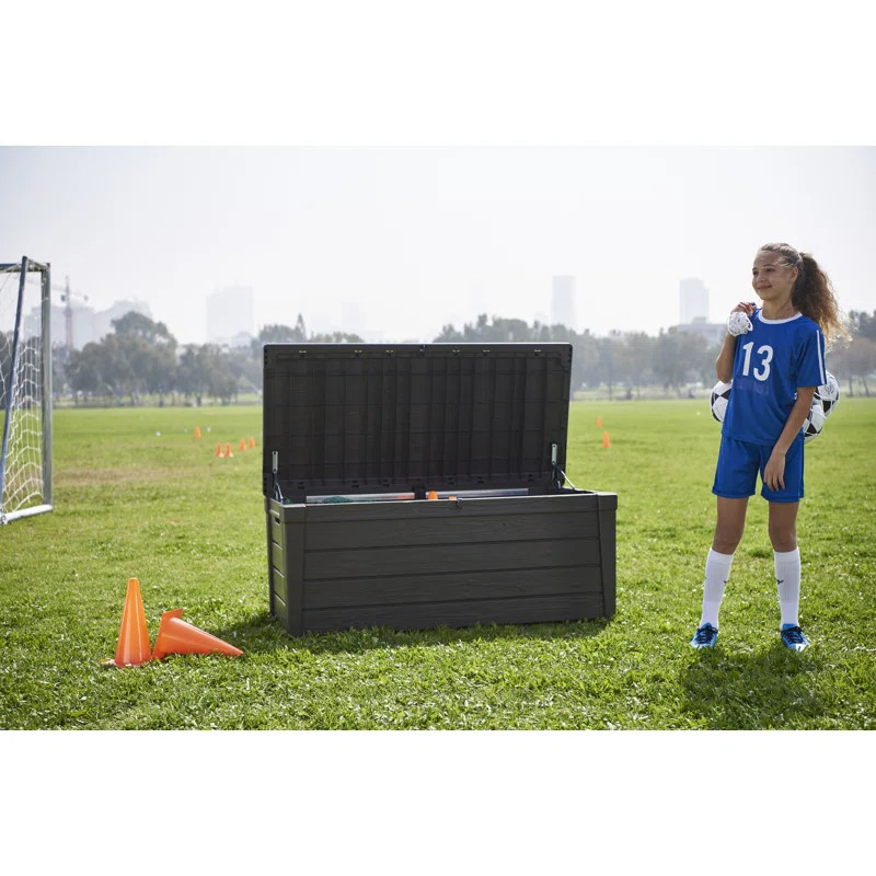 Keter Brightwood 120 Gallon Large Durable Resin Outdoor Storage Deck Box For Furniture and Suppli... | Wayfair North America