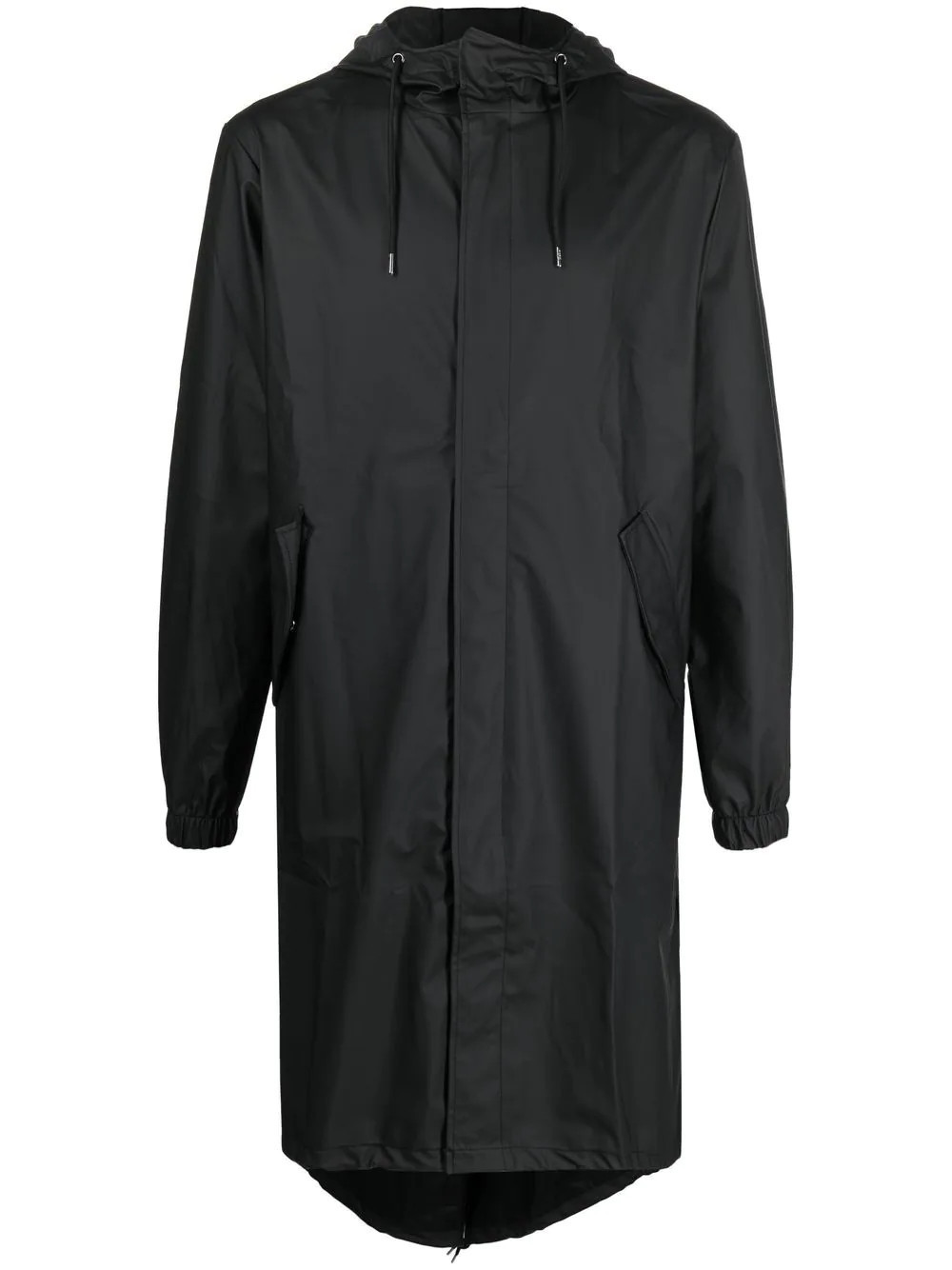 Rains zip-up hooded raincoat - Black | Farfetch Global