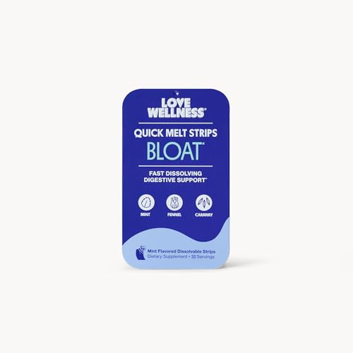 Love Wellness Bloat* Quick Melt Strips - Fast-Dissolving Digestive Support with Mint, Fennel, and Caraway - Helps Ease Occasional Bloating* - No Water Needed - Vegan and Sugar Free - 32 Strips | Amazon (US)