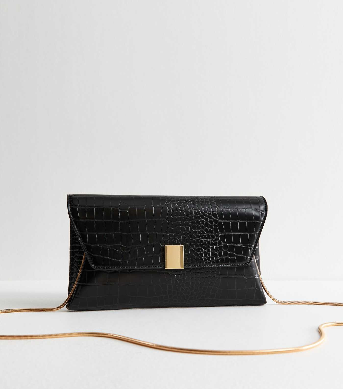Black Faux Leather Oversized Clutch Bag  | New Look | New Look (UK)