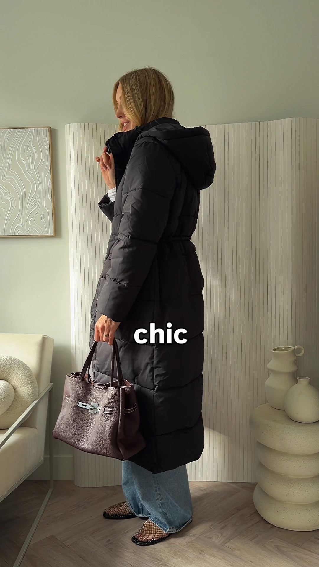 Effortlessly chic long black puffer coat from WAT the brand - I am 5 ft 9 - uk 10 and wearing a size M - winter coat - padded coat - puffer jacket

Worn with checked shirt - rhinestone mesh flats and citizens of humanity ayla baggy jeans  

#LTKjeans #LTKuk #LTKwinter