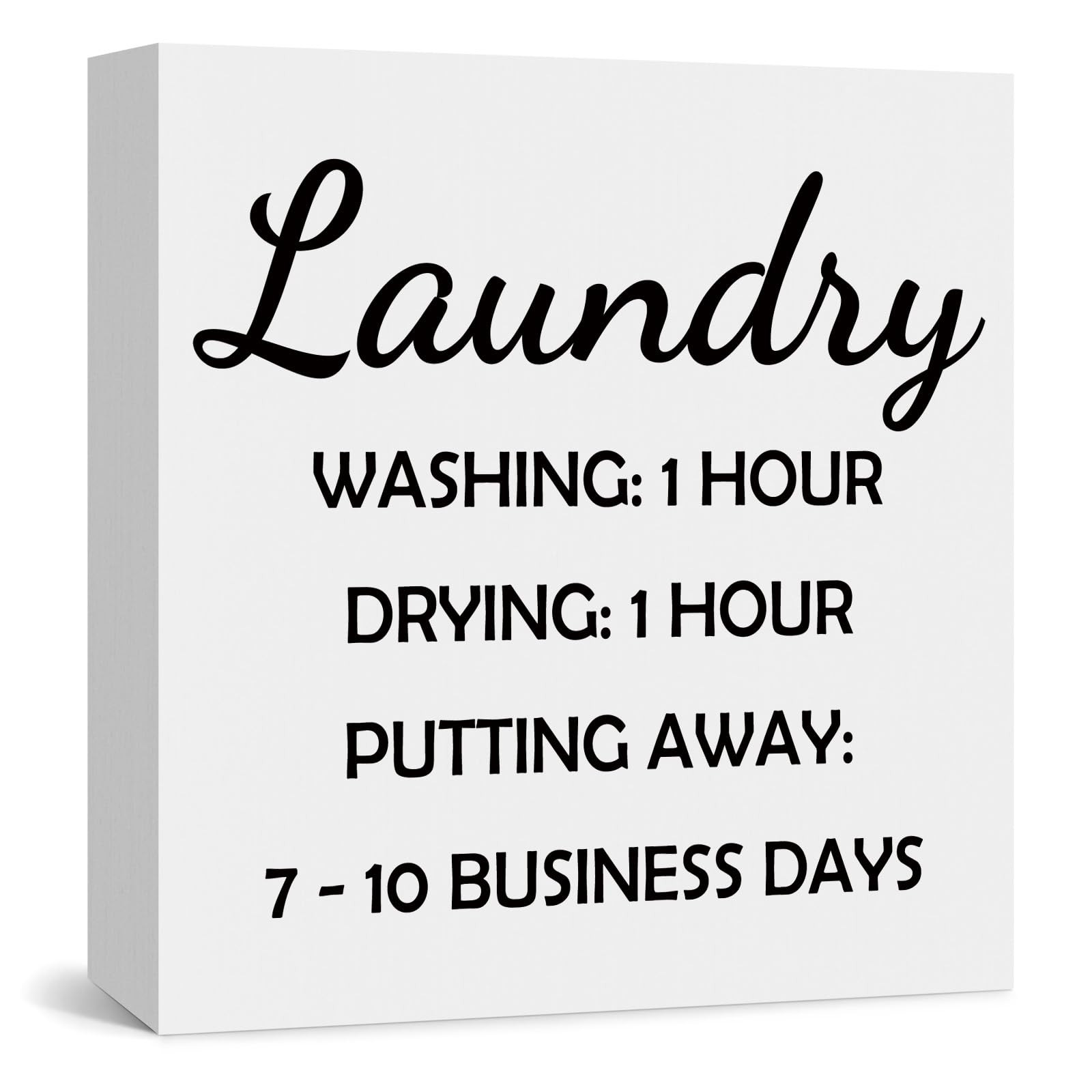 Laundry Room Decor Wooden Box Sign Washroom Wooden Decor Sign Funny Decorative Box Signs Plaque f... | Amazon (US)
