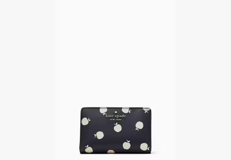 Staci Medium White Apple Compartment Bifold Wallet | Kate Spade Outlet