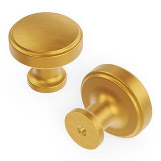 HICKORY HARDWARE Piper 1-1/4 in. Dia Brushed Golden Brass Cabinet Knob (10-Pack) H077849BGB-10B -... | The Home Depot