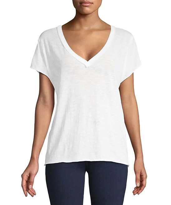 Free People Women's Tee Shirts WHITE - White Kaylen V-Neck Tee - Women | Zulily