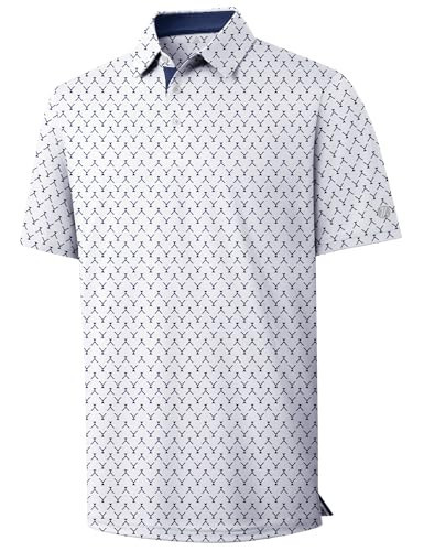 ZITY Mens Golf Shirts Short Sleeve Print Patterns Performance Moisture Wicking Polo Shirt | Amazon (US)