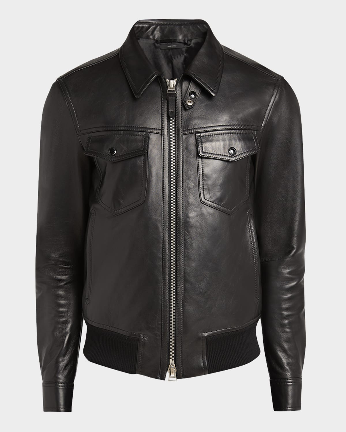 Men & apos;s Napa Leather Full-Zip Blouson Jacket | Neiman Marcus