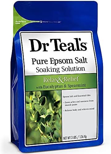 Dr Teal's Epsom Salt Soaking Solution, Relax & Relief, Eucalyptus and Spearmint, 3lbs | Amazon (US)