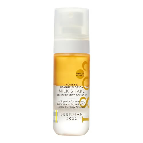 Beekman 1802 Milk Shake Hydrating Body Mist – Alcohol-Free Moisture with Goat Milk, Hyaluronic Acid & Squalane, Lightweight Skin Softening Spray for Sensitive Skin – Honey & Orange Blossom, 2 Fl Oz | Amazon (US)