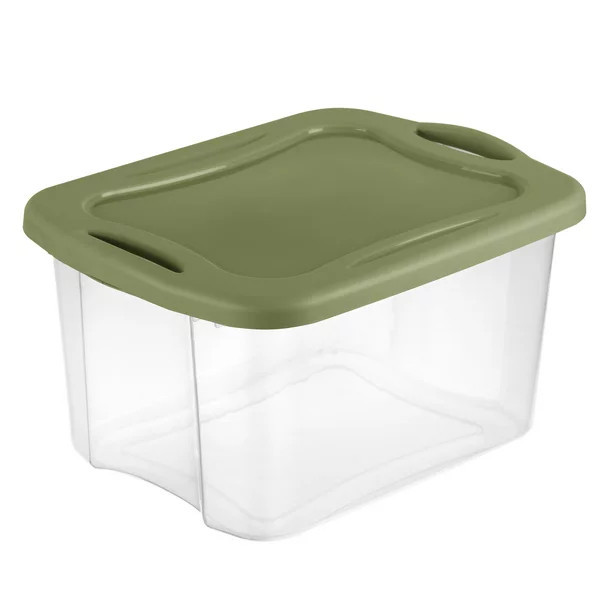 Sterilite 40 Qt. EZ Carry Plastic, Clear/Sage Legume - Walmart.com | Walmart (US)