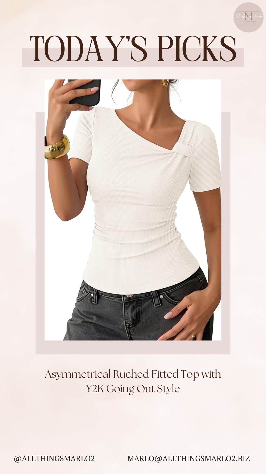 Asymmetrical Ruched Fitted Top with Y2K Going Out Style 

 #LTKSeasonal #LTKWorkwear #LTKTravel