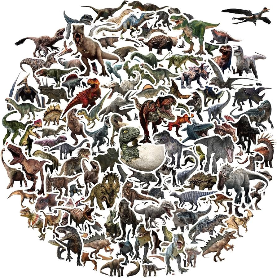 120PCS Dinosaur Stickers for Kids \u2013 Waterproof PVC Decals for Water Bottles, Laptops, Notebo... | Amazon (UK)