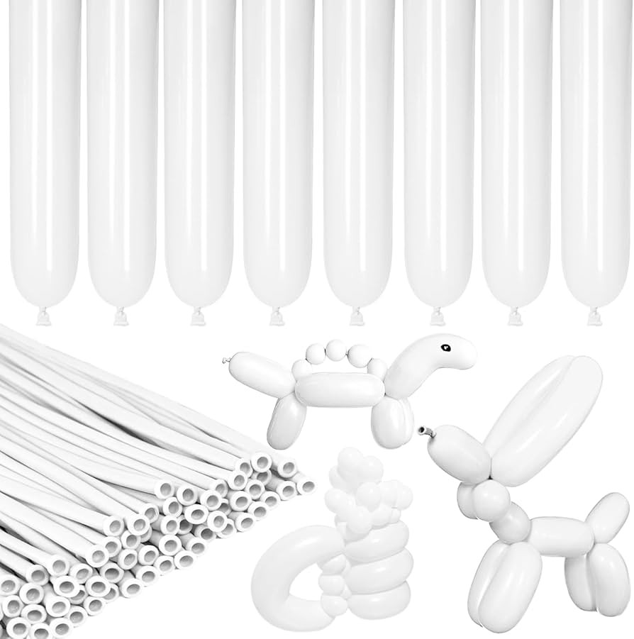 LXZFCRG 260 Balloons White Long Ballons for Balloon Animals, 100pcs Twisting Ballons for Balloon ... | Amazon (US)
