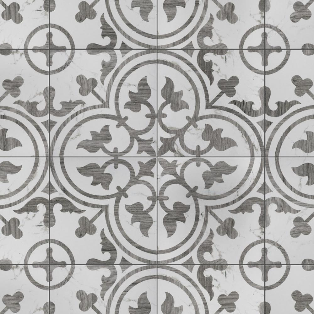Arte Loire Silver 9-3 / 4 in. x 9-3 / 4 in. Porcelain Floor and Wall Tile (11.11 sq. ft. / case) | The Home Depot