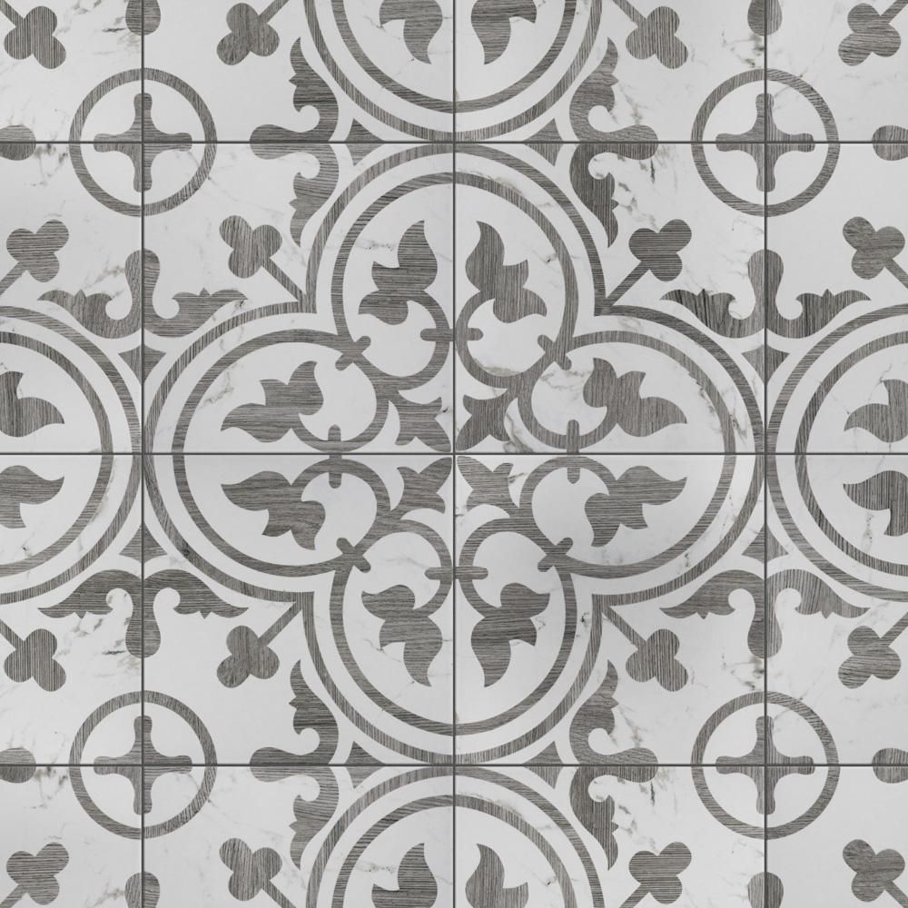 Arte Loire Silver 9-3 / 4 in. x 9-3 / 4 in. Porcelain Floor and Wall Tile (11.11 sq. ft. / case) | The Home Depot