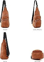 EMPERIA Faux Leather Small Sling Backpack Multipurpose Chest Bag Hiking Travel Daypack Rushsack O... | Amazon (US)