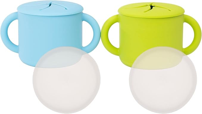 WeeSprout Snack Containers, Food Grade Silicone Cups, Spill-Proof Tops For Toddlers and Babies, P... | Amazon (US)